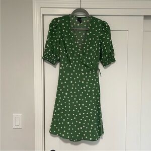 Vero Moda Green Polka Dot Midi Dress